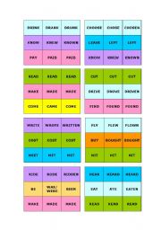 Bingo: Irregular verbs