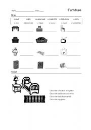 English Worksheet: Furniture and rooms
