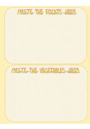 English Worksheet: Fruits & Vegetables - Cut & Paste (2 Pages)