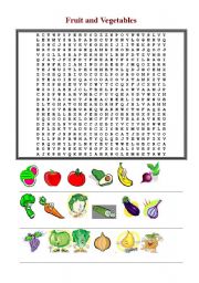 English Worksheet: Fruit and Vegetables