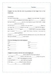 English worksheet: Past Tense