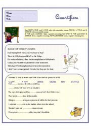 English Worksheet: FEW and LITTLE. Exercises with QUANTIFIERS