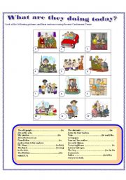 English Worksheet: Actions with PRESENT PROGRESSIVE