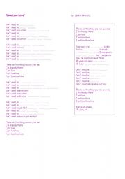 English worksheet: Song : Love,Love,Love