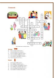English Worksheet: Family crosswords