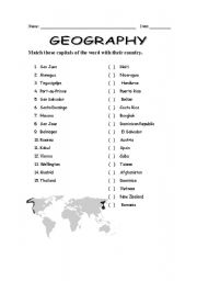 English Worksheet: Geography