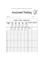English worksheet: assesment tracking
