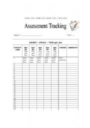 English Worksheet: assesment tracking
