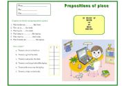 English Worksheet: PREPOSITIONS OF PLACE