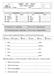 English Worksheet: Count Nouns and Noncount Nouns