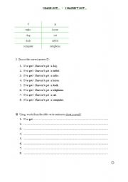 English Worksheet: I have got/I havent got