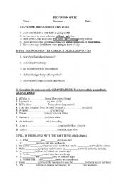 English worksheet: revision quiz1