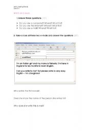 English Worksheet: write an email