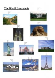 English Worksheet: World Landmarks