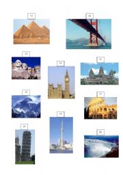 English Worksheet: World Landmarks Part 2