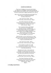 English Worksheet: Learning with songs