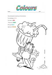 English Worksheet: Garfields milkshake