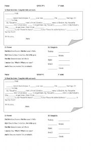 English worksheet: Reading