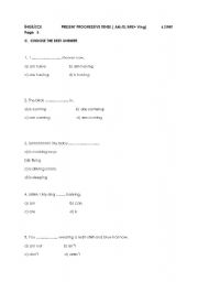 English Worksheet: Worksheet  for Present Progressive Tense 