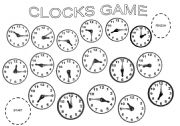 English Worksheet: clocks game