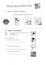 English Worksheet: whats the weather like?