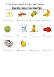 English worksheet: food and drinks