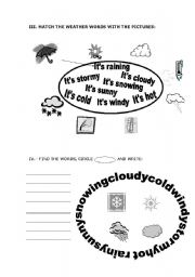 English Worksheet: whats the weather like?