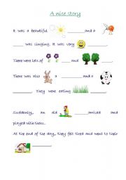 English Worksheet: a nice story