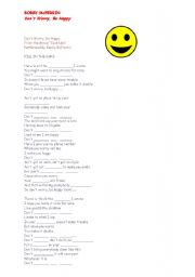 English Worksheet: DONT WORRY BE HAPPY