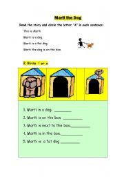English Worksheet: Marti the Dog