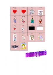 English worksheet: A memory Game