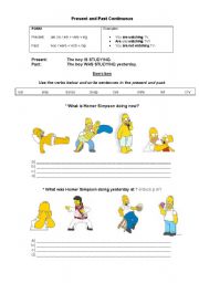 English Worksheet: Present and Past continuous