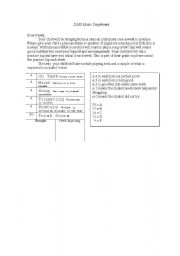 English worksheet: letter to parents