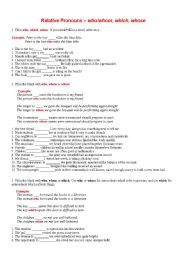 English Worksheet: Relative Pronouns