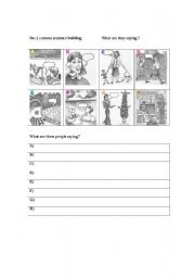 English Worksheet: What are they saying