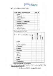 English Worksheet: Eating habits