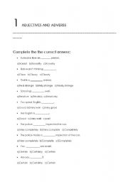 English Worksheet: ADJECTIVES AND ADVERBS