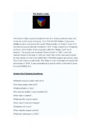 English Worksheet: The Rubiks Cube - Passive voice