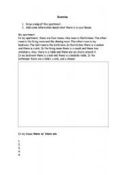English Worksheet: there is and thereare