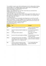 English Worksheet: Relative Clauses