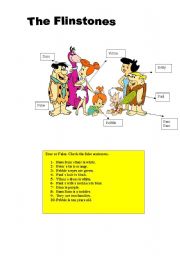 English Worksheet: The Flinstones