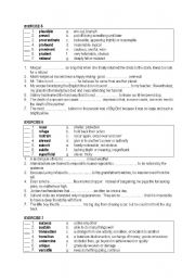 English Worksheet: Vocabulary Exercises (part II)