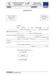 English Worksheet: Application Letter