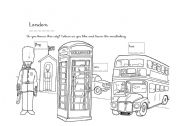 English Worksheet: london colouring worksheet for small children 