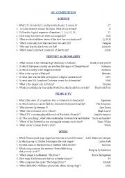 English Worksheet: 4-fields questions game