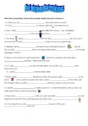 English Worksheet: Past simple vs Past continuous
