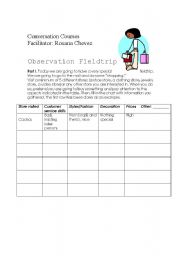 English worksheet: Shopping Fieldtrip