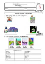 English Worksheet: When do you ...?   Parts of the day