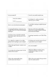 English Worksheet: Conversation questions