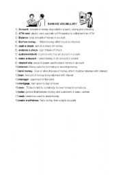 English Worksheet: BANKING VOCABULARY